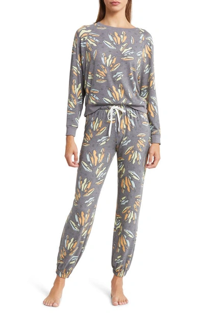 Shop Honeydew Intimates Star Seeker Jersey Pajamas In Charcoal Bananas