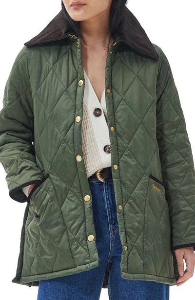 Shop Barbour Modern Liddesdale Quilted Jacket In Olive