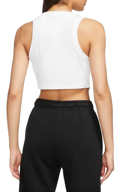 Shop Nike Sportswear Essential Rib Crop Tank In White/ Black