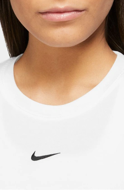 Shop Nike Sportswear Essential Rib Crop Tank In White/ Black
