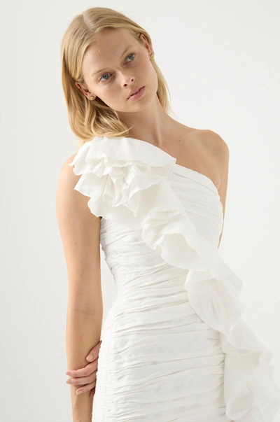 Shop Aje Adelia Ruffle Mini Dress In White