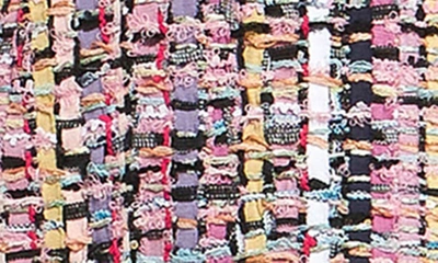 Shop Endless Rose Tweed Square Neck Shift Dress In Pink Multi