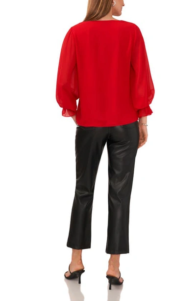 Shop Vince Camuto Blouson Sleeve Top In Ultra Red