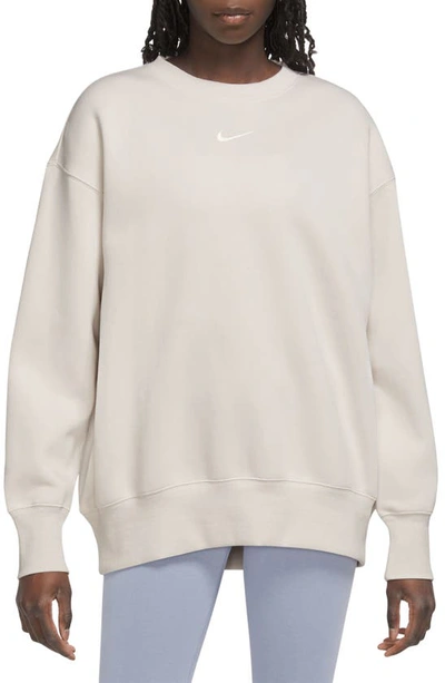 Shop Nike Sportswear Phoenix Sweatshirt In Light Orewood Brown/ Sail