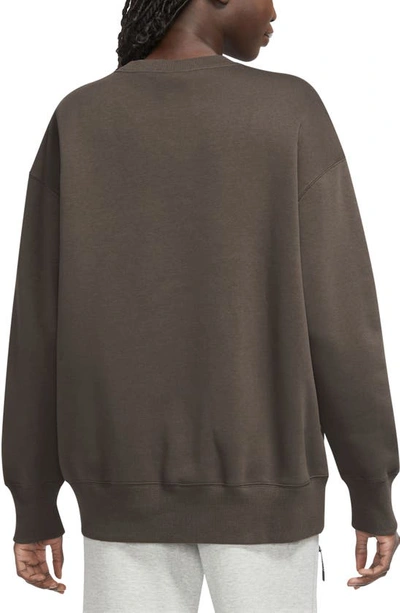 Shop Nike Sportswear Phoenix Sweatshirt In Baroque Brown/ Sail