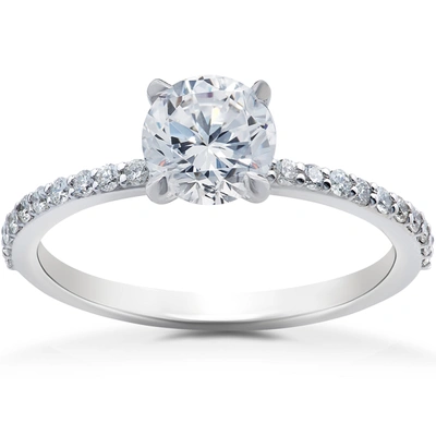 Pompeii3 1 1/4 Ct Lab Grown Diamond Sophia Engagement Ring 14k White Gold In Multi