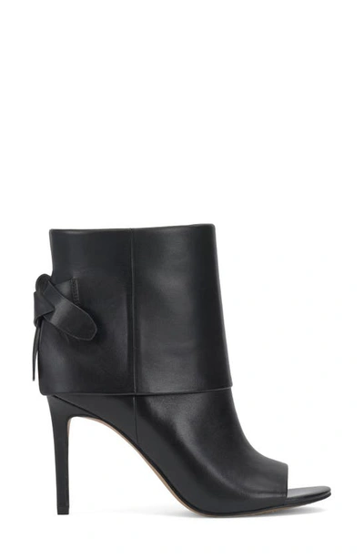 Shop Vince Camuto Amesha Open Toe Bootie In Black Leather
