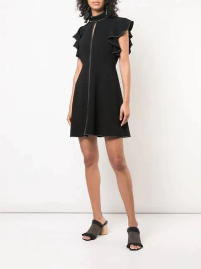 Shop Cinq À Sept Topstitch Reiko Dress In Black