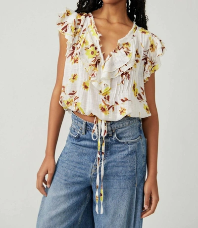 Shop Free People Naya Printed Top In Ivory Combo In White