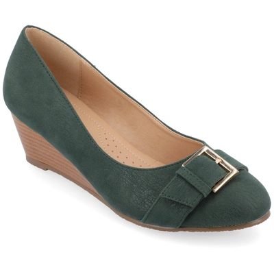 Shop Journee Collection Collection Women's Comfort Graysn Wide Width Wedge In Green