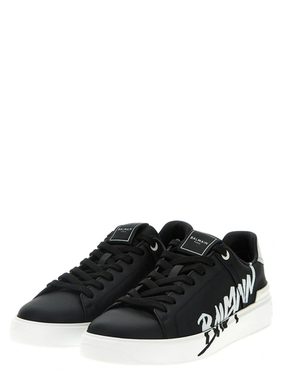 Shop Balmain B-court Sneakers White/black