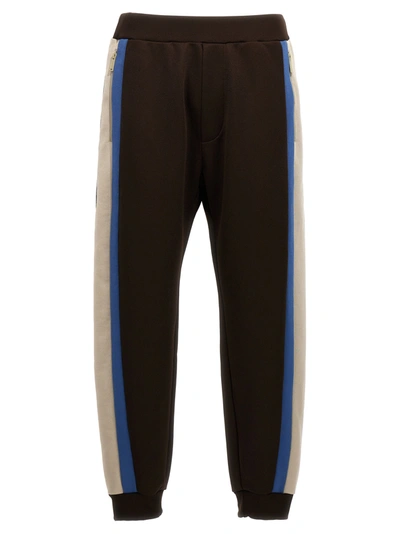 Shop Dsquared2 Joggers With Contrast Bands Pants Brown
