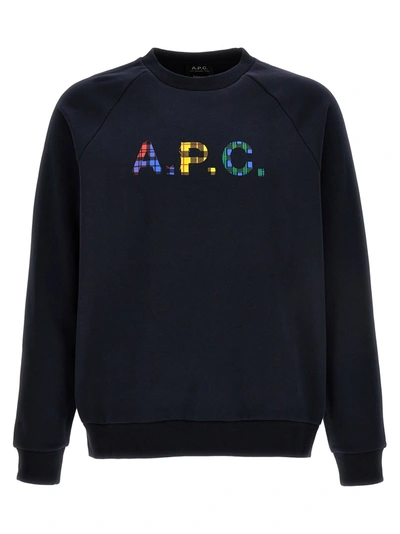 Shop Apc Logo Sweatshirt Blue