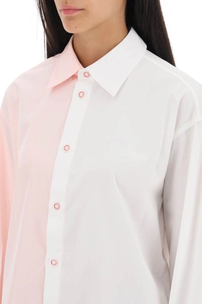 Shop Marni Asymmetrical Two-tone Shirt In Multicolor