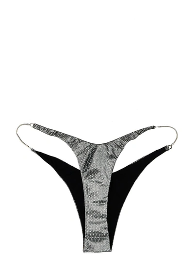 Shop Mugler Rhinestone Bikini Briefs In Gray