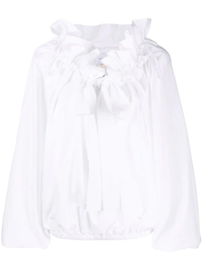 Shop Patou Ruffled Blouse In White
