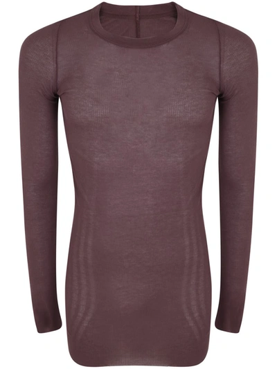 Shop Rick Owens Rib Long Sleeves T-shirt Clothing In Pink &amp; Purple