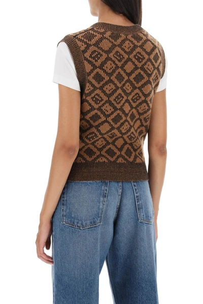 Shop Acne Studios Face Tiles Vest Women In Brown