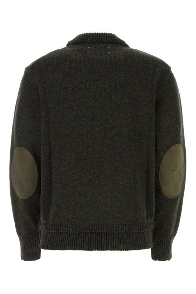 Shop Maison Margiela Man Charcoal Wool Blend Sweater In Gray
