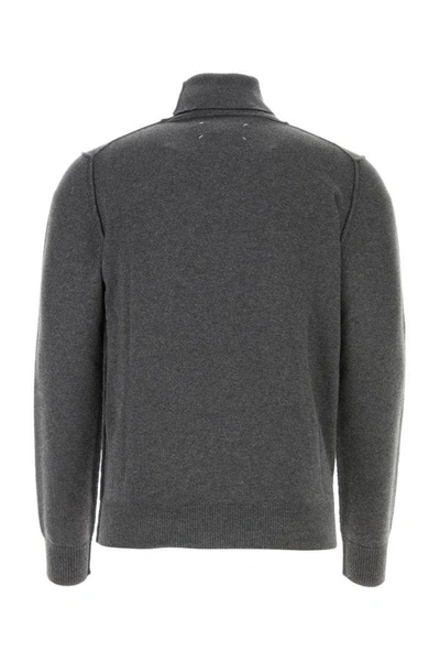 Shop Maison Margiela Man Graphite Cashmere Sweater In Gray