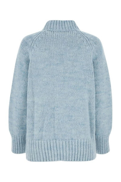 Shop Maison Margiela Woman Pastel Green Alpaca Blend Sweater In Blue