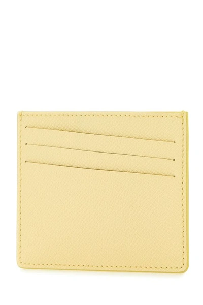 Shop Maison Margiela Woman Pastel Yellow Leather Four Stitches Cardholder