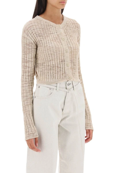 Shop Acne Studios Flat-ribbed Cardigan In Beige