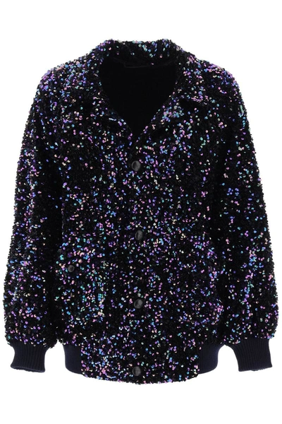 Shop Blazé Milano Blaze Milano Aileen Chabo Sequined Bomber Jacket In Blue