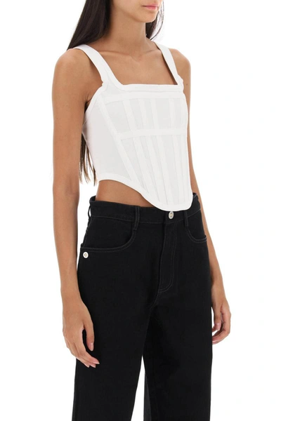 Shop Dion Lee Corset Top In Jersey In White