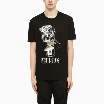 Shop Versace Black Graphic T-shirt