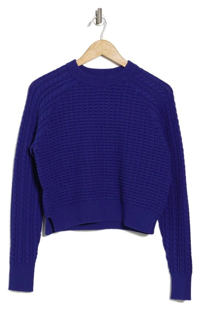 Shop French Connection Mozart Mixed Stitch Cotton Sweater In Prince Rocks