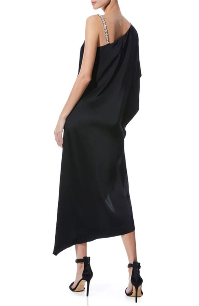 Alice And Olivia Tae Crystal Strap Asymmetric Maxi Dress In Black ...