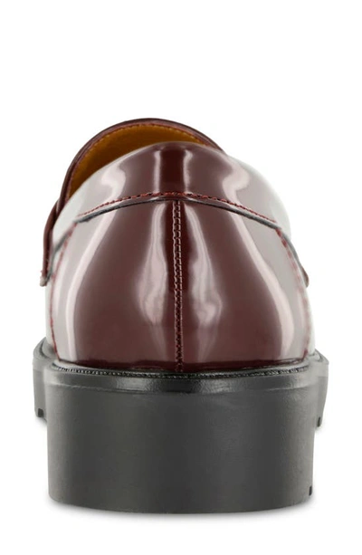 Mia Amore Hali Lug Sole Penny Loafer In Cordovan