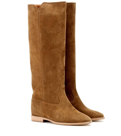 Shop Isabel Marant Étoile Cleave Concealed Wedge Suede Boots In Lrowe