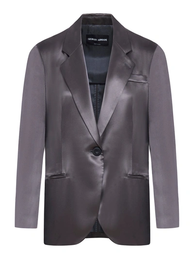 Shop Giorgio Armani Blazer In Grey