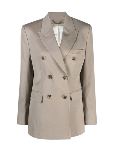 Shop Golden Goose Double-breasted Blazer In Nude & Neutrals