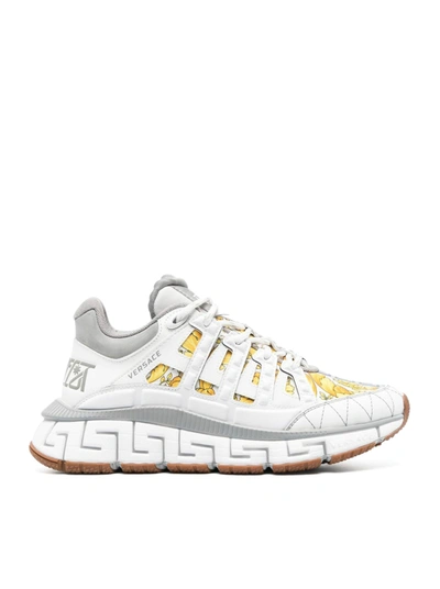 Shop Versace Sneakers Trigreca In White
