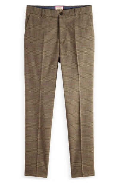 Shop Scotch & Soda Slim Fit Tapered Plaid Stretch Chino Pants In 6471-taupe Check