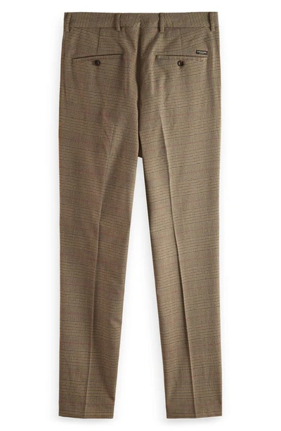 Shop Scotch & Soda Slim Fit Tapered Plaid Stretch Chino Pants In 6471-taupe Check