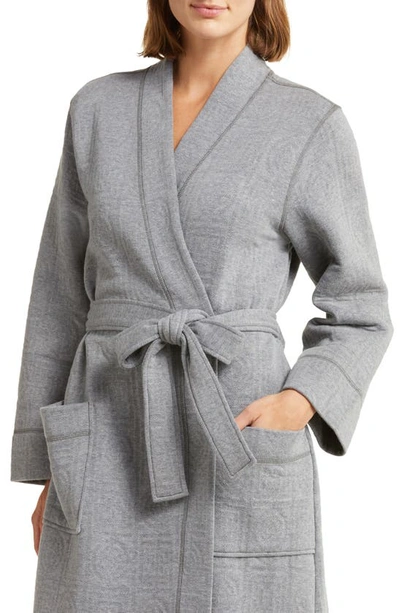Natori Quilted Infinity Jacquard Robe In Heather Grey