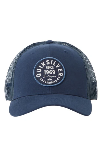 Shop Quiksilver Towed In Recycled Polyester Trucket Hat In Navy Blazer