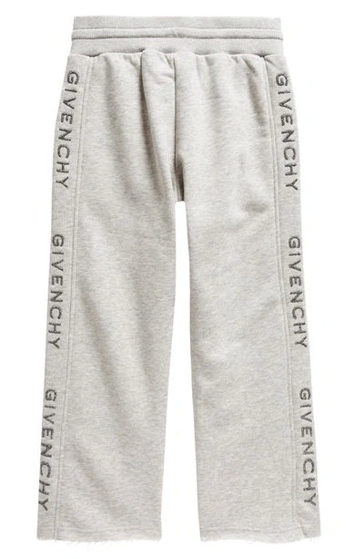 Shop Givenchy Kids' Logo Tape Fleece Sweatpants In Grey Marl