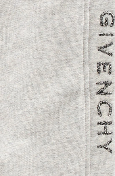 Shop Givenchy Kids' Logo Tape Fleece Sweatpants In Grey Marl