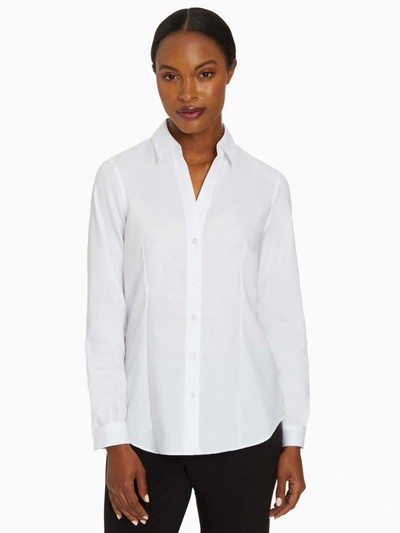 Shop Jones New York Easy-care Button-up Shirt In White