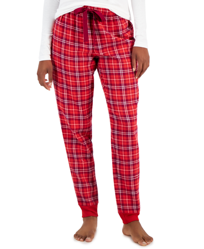 Shop Jenni Women's Cotton Flannel Pajama Pants, Created For Macy's In Merry Plaid