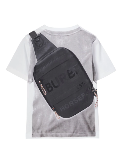Shop Burberry T-shirt Con Stampa In Grey
