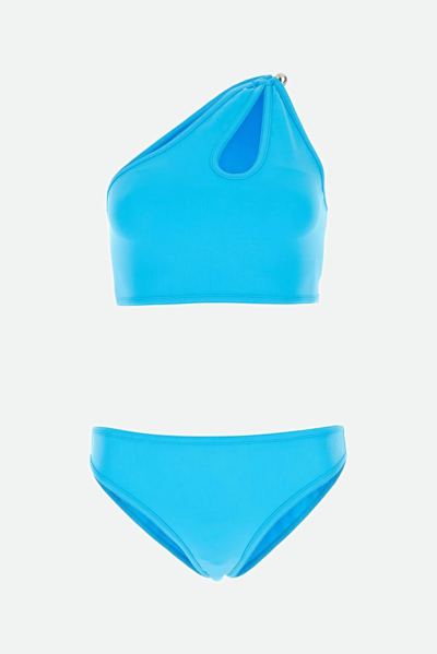 Shop Bottega Veneta Set Bikini Monospalla In Light Blue