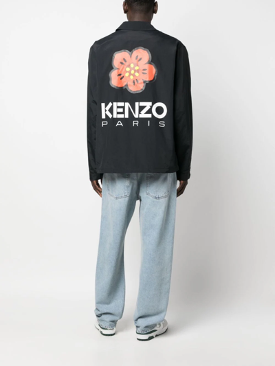 Shop Kenzo Giacca Coach Boke Flower In Black