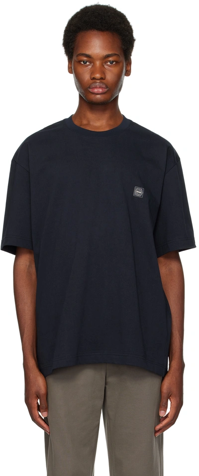 Shop Solid Homme Navy Soft Back T-shirt In 627n Navy