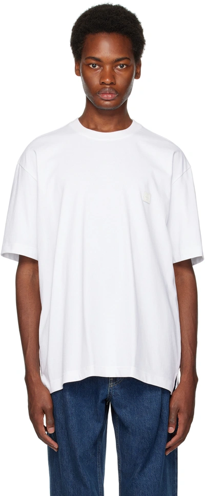Solid Homme White Snow Mountain Back Logo T-shirt In 625w White